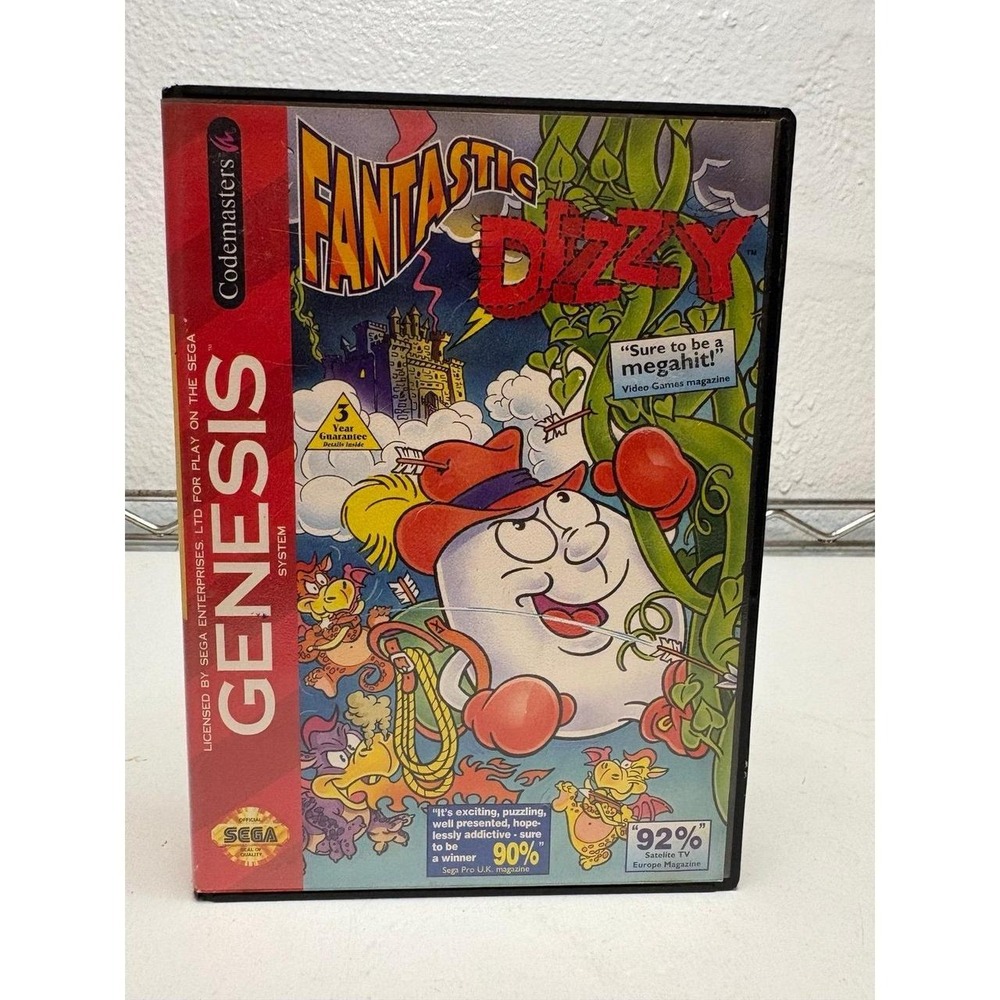 Fantastic Dizzy (Sega Genesis, 1993) Complete in Case with Cartridge - Tested!